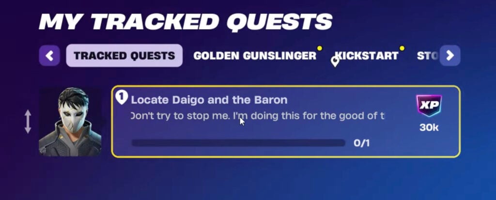 Locate Daigo and the Baron Fortnite (Screenshot taken from IG's YouTube)